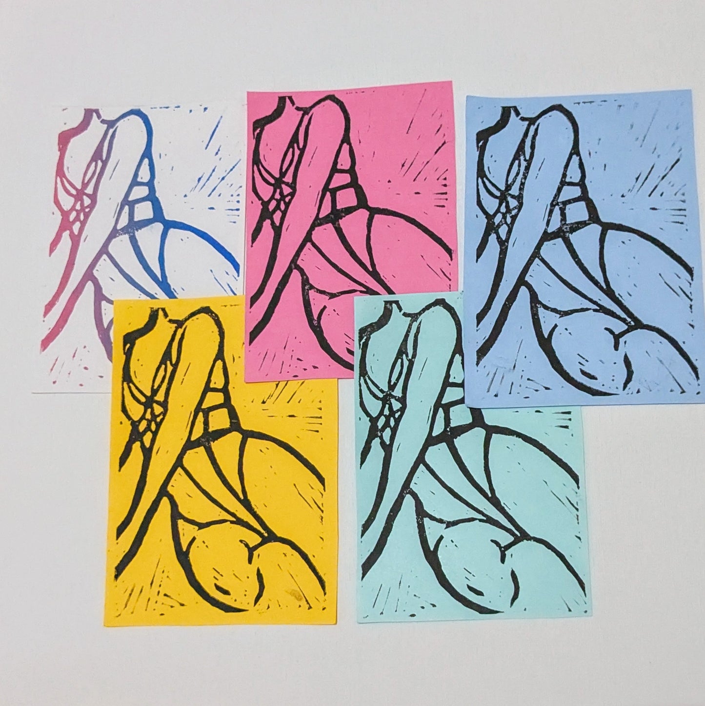 Limited edition - Seated figure body - Lino print