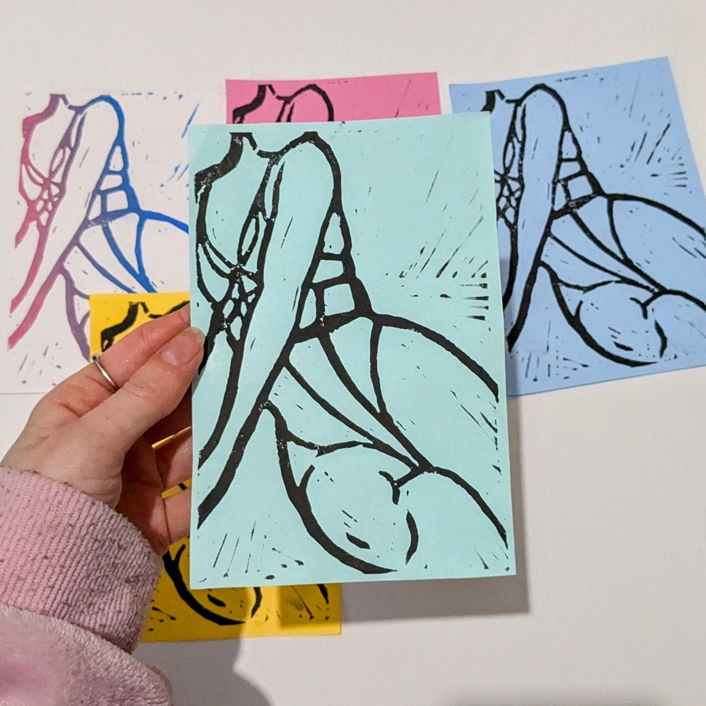 Limited edition - Seated figure body - Lino print