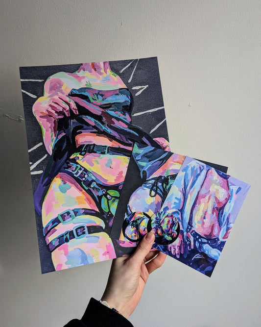 Strap art print and sticker bundle