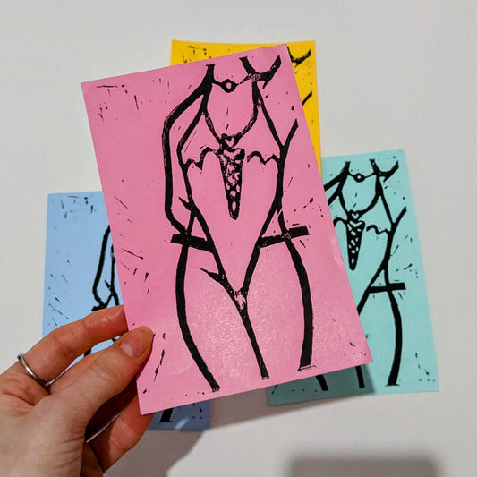 Limited edition - Standing figure body - Lino print