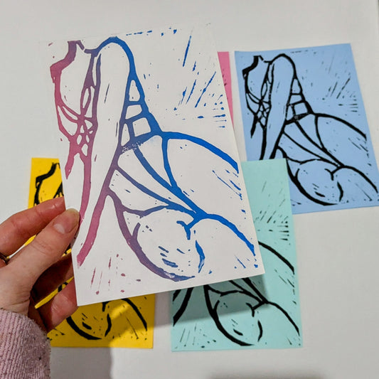 Limited edition - Seated figure body - Lino print