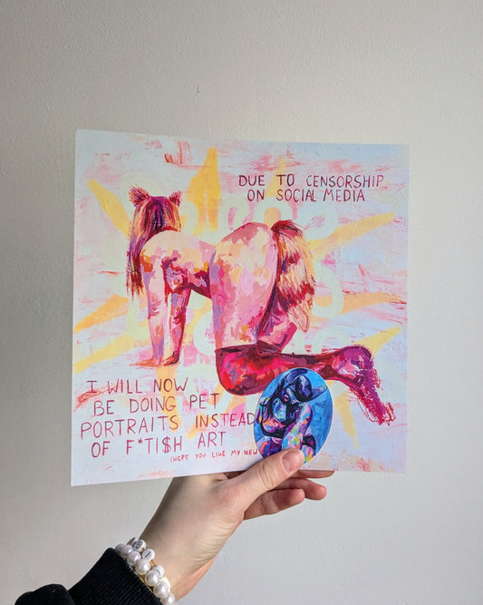 Pet art print and sticker bundle