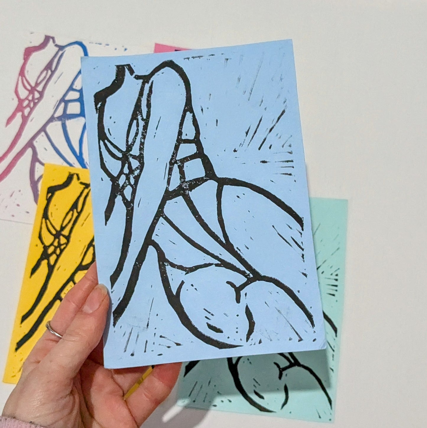 Limited edition - Seated figure body - Lino print