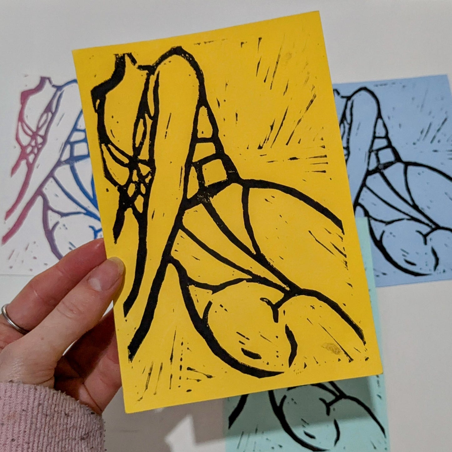 Limited edition - Seated figure body - Lino print