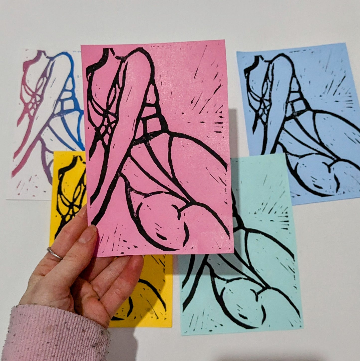 Limited edition - Seated figure body - Lino print