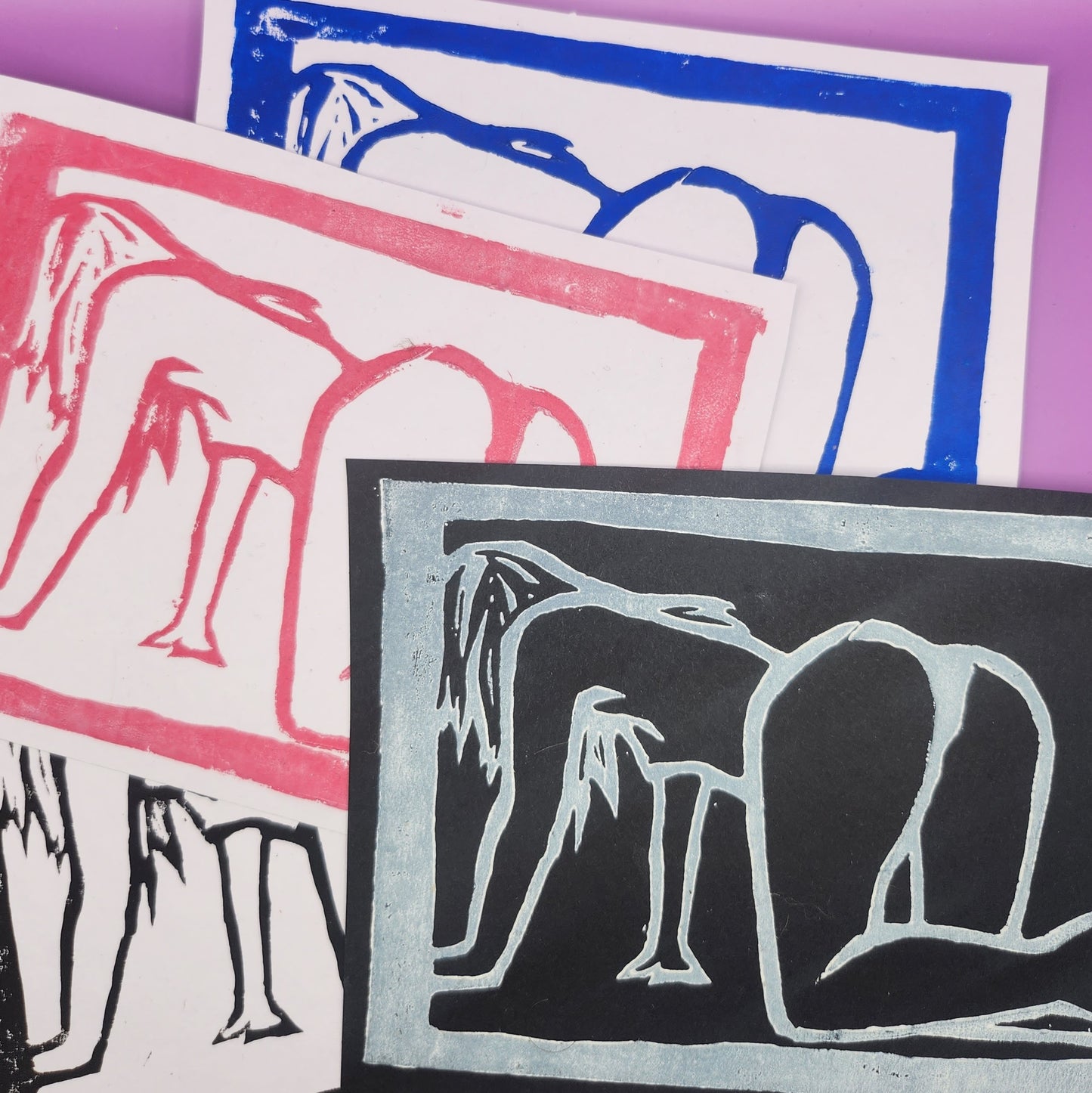 Crawling - Lino print