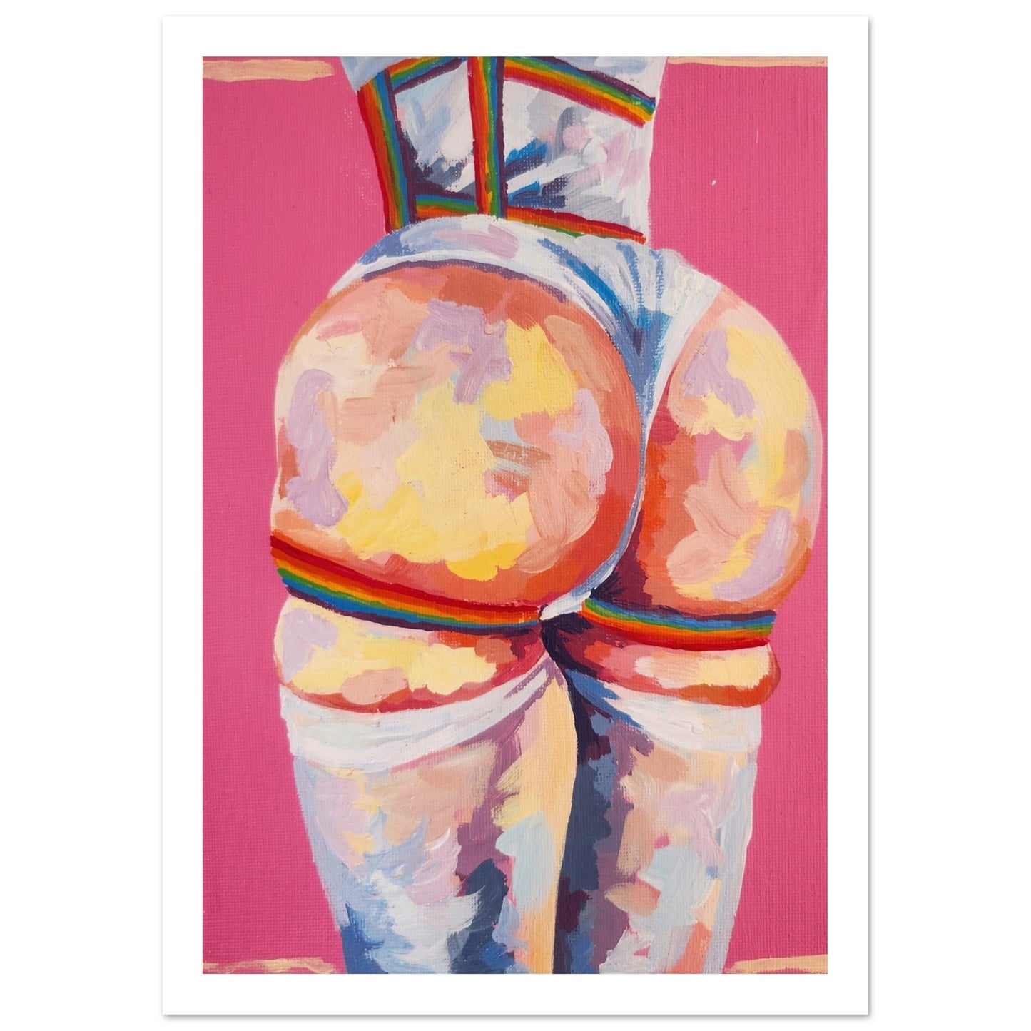 Rainbow party - Classic Fetish Erotic Art Semi-Glossy Paper Painting Print