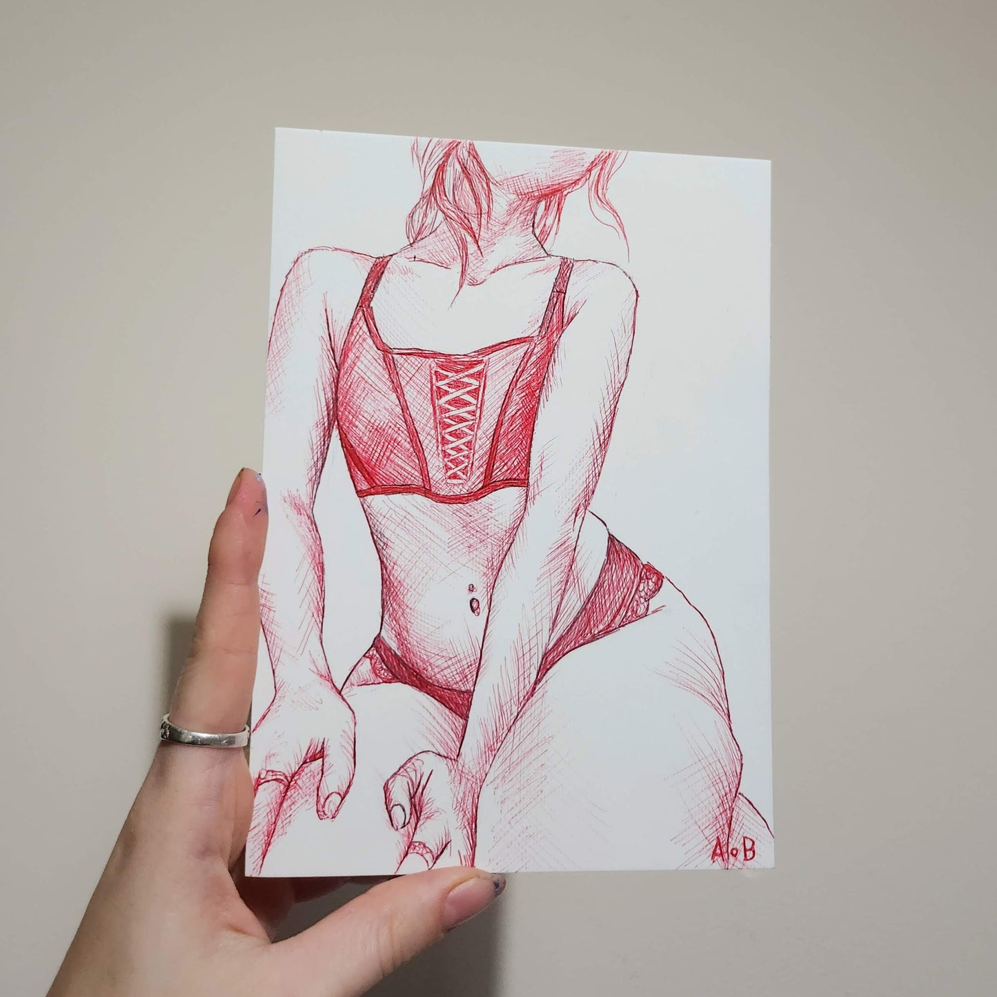 Original drawing - Red pen no.5