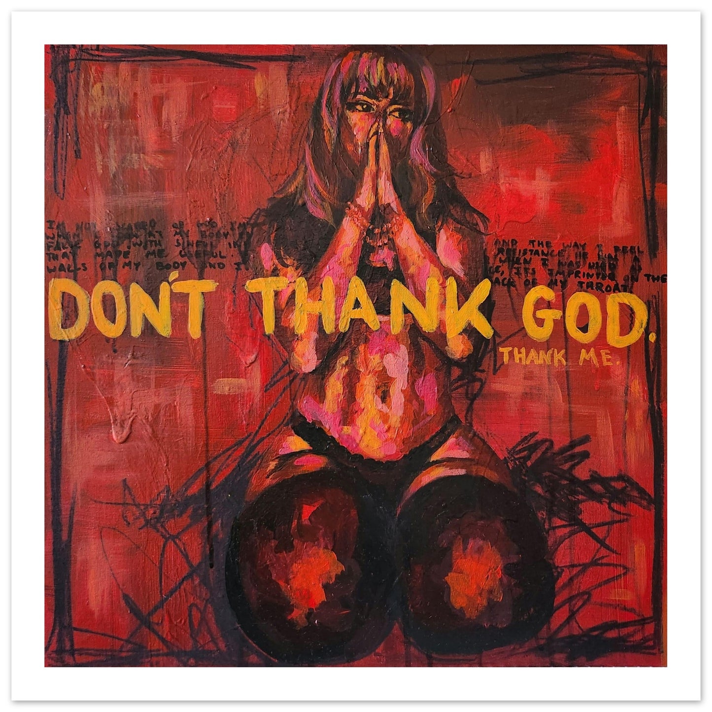 Don't thank god - Classic Fetish Erotic Art Semi-Glossy Paper Painting Print