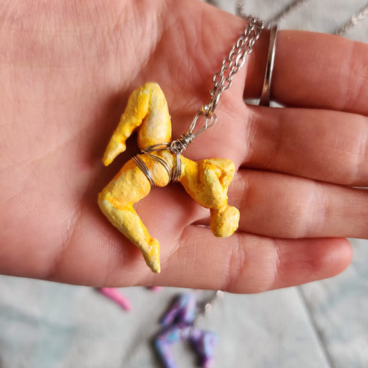 Shibari necklace - yellow finish silver findings