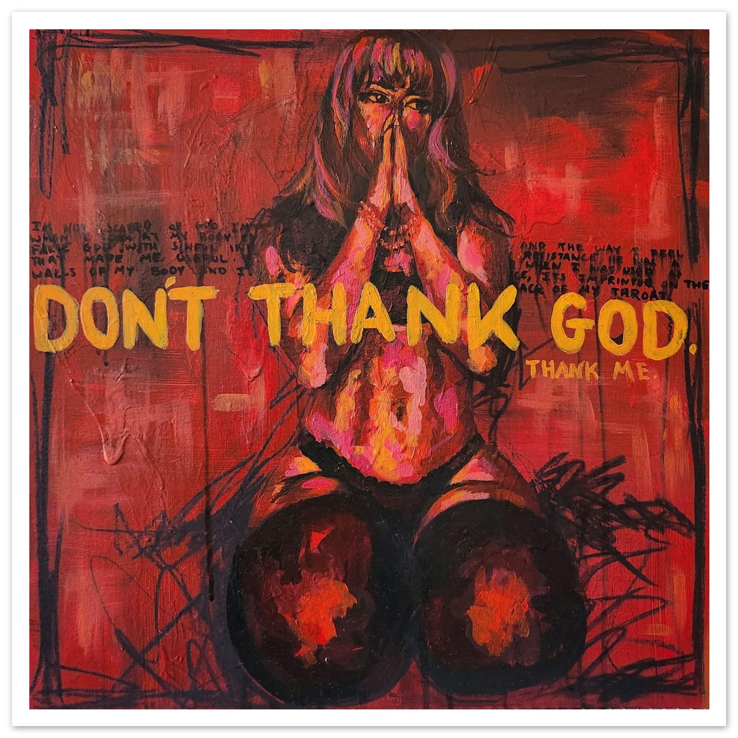 Don't thank god - Classic Fetish Erotic Art Semi-Glossy Paper Painting Print