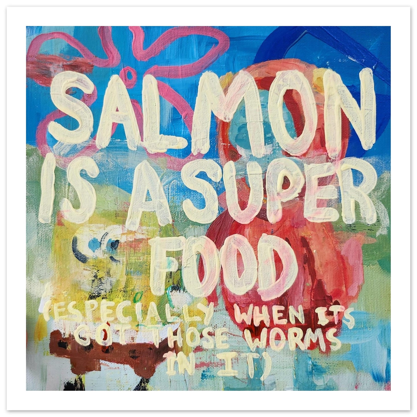 Salmon is a super food - Classic Semi-Glossy Paper Painting Poster Print