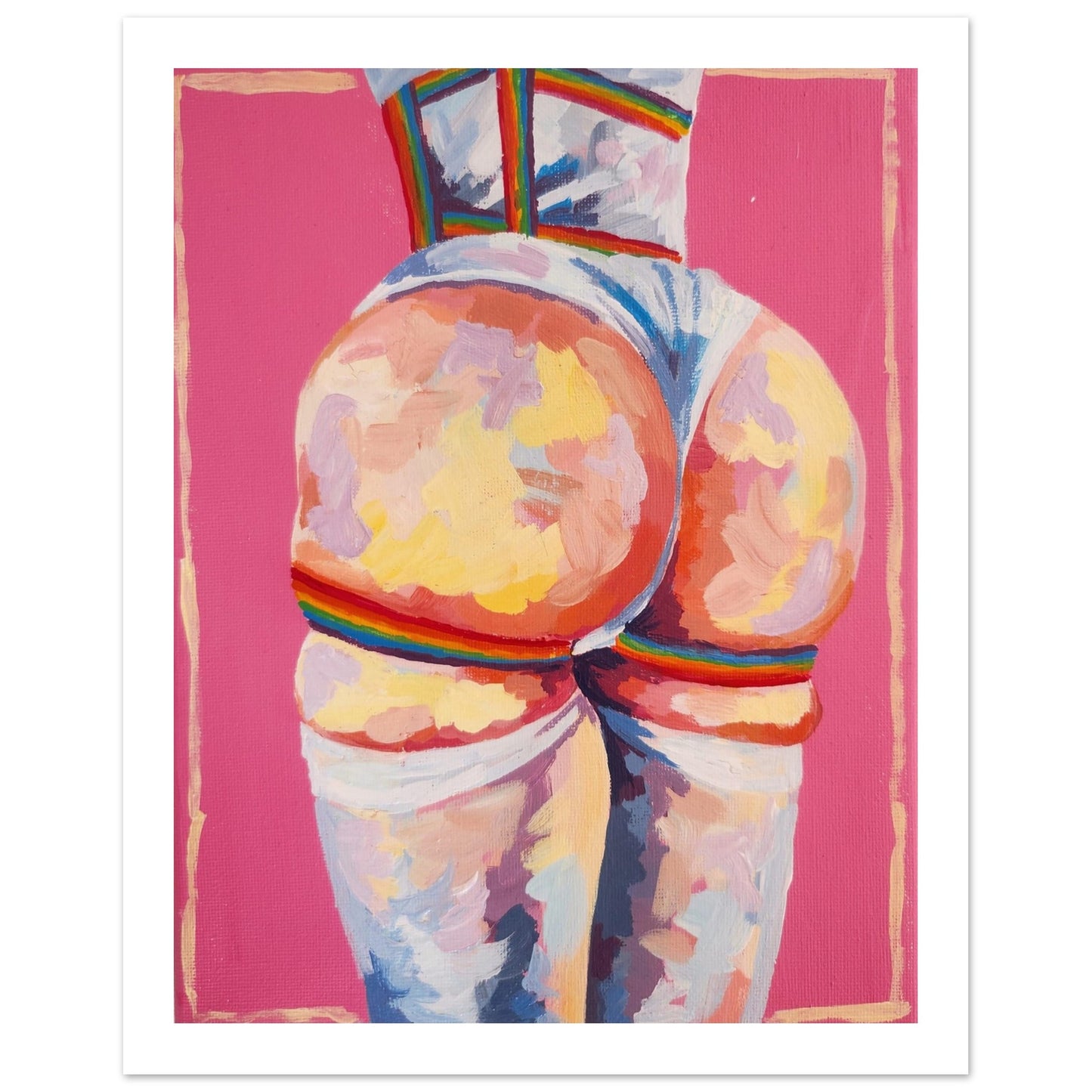 Rainbow party - Classic Fetish Erotic Art Semi-Glossy Paper Painting Print