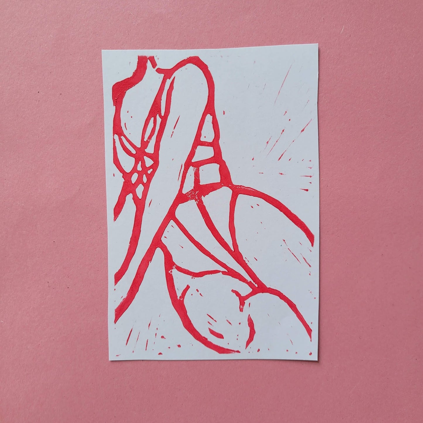 Seated figure body - Lino print