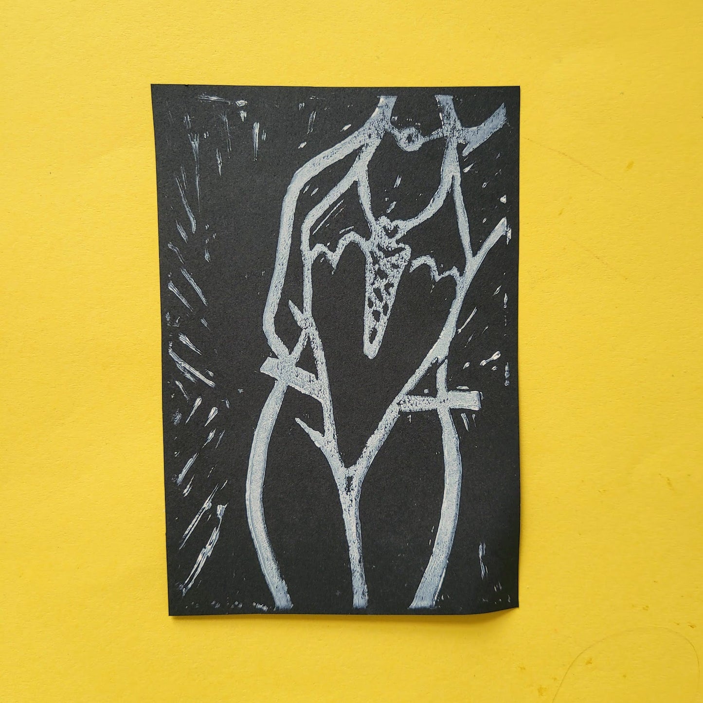 Standing figure body - Lino print