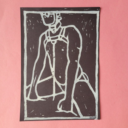 Leather sub - Lino prints